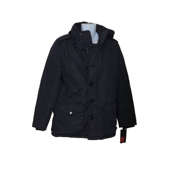 Tommy Hilfiger Men's Poly Twill Full Length Hooded Parka Navy size Medium - Picture 2 of 12